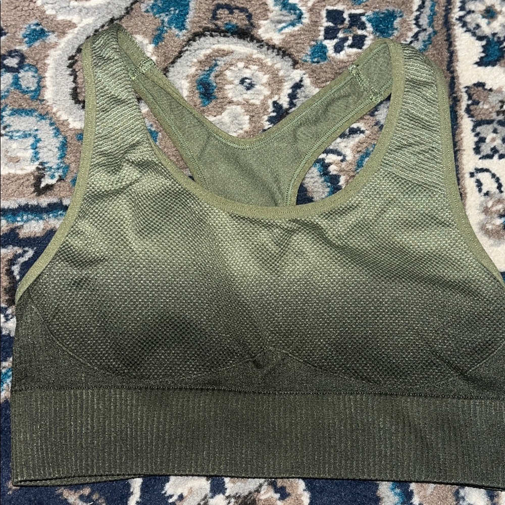 PINK Victoria's Secret Dark Green Sports Bra